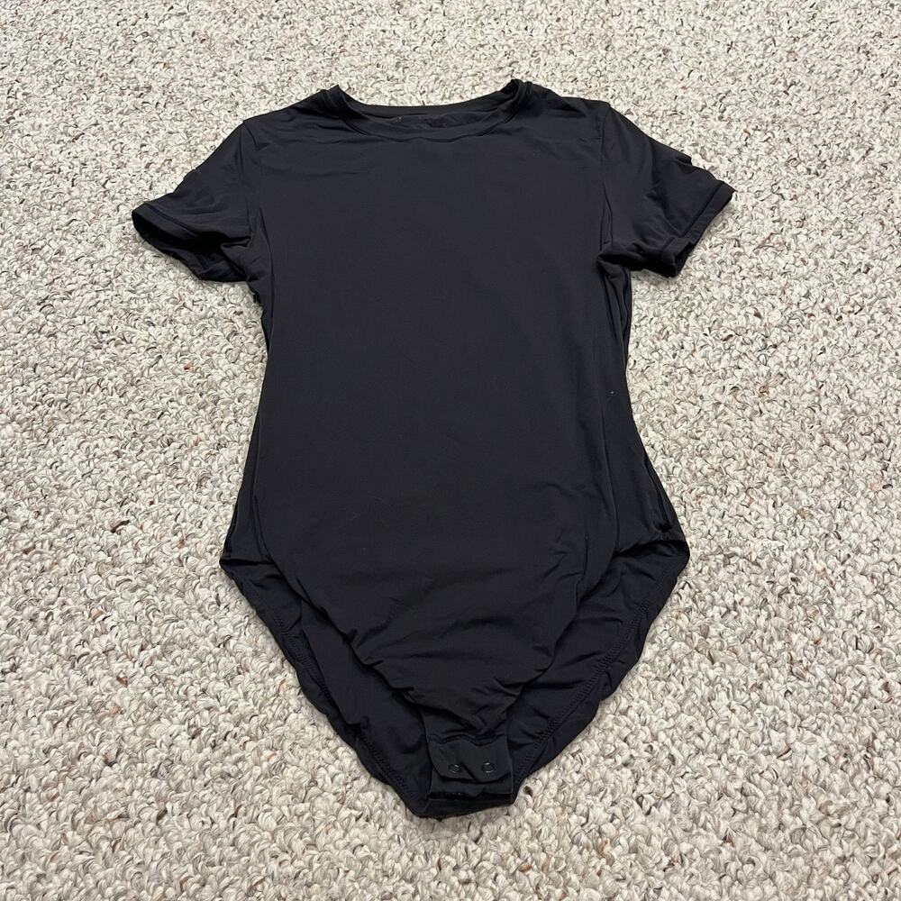 Skims T-Shirt Bodysuit Onyx Black M Stretch Classic Casual Basic Capsule